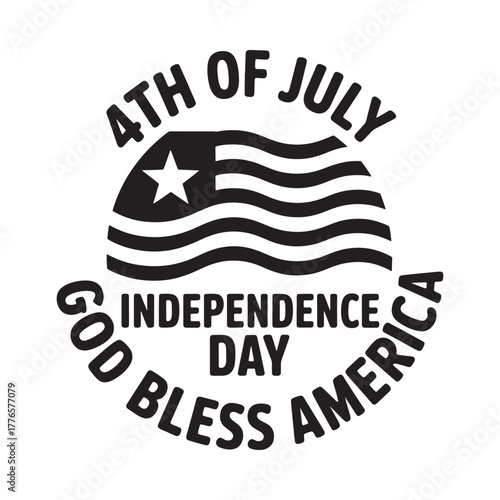 Fourth of july independence day god bless america american flag emblem