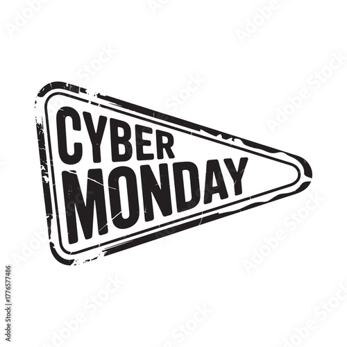 Cyber monday sale stamp icon with grunge texture