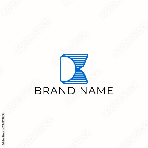 ILLUSTRATION LETTER DK LINES LOGO ICON BLUE COLOR TEMPLATE SIMPLE MINIMALIST ELEMENT DESIGN SIMPLE VECTOR GOOD FOR APPS, BRAND 