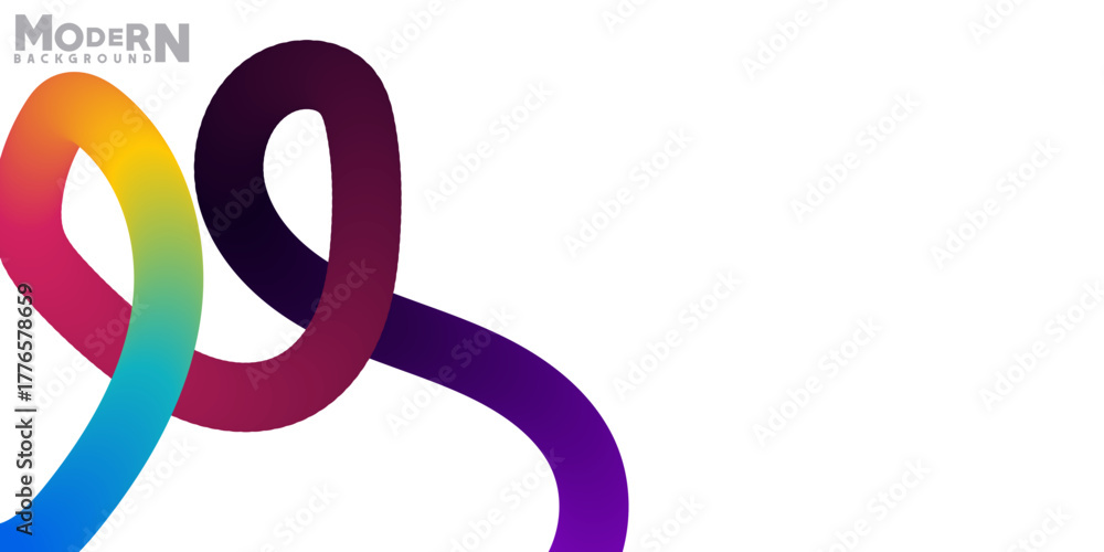 Obraz premium Abstract multicolored flowing shape on white background for modern designs