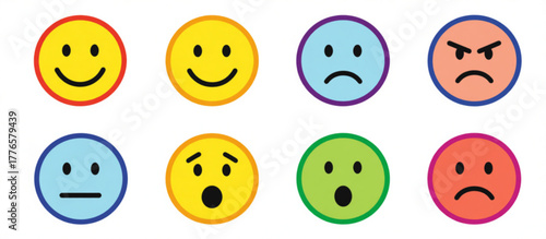 set of colorful easter eggs