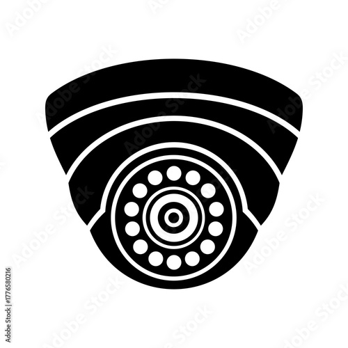 Cctv camera silhouette vector icon,modern and creative design concept ideas,isolated on white background,can be for logo,signs or technology icon inspiration