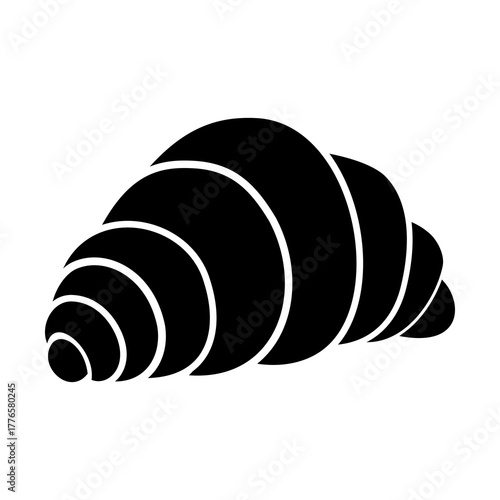 Croissant silhouette vector icon,minimalist and modern design concept,isolated on white background,can be for signs,logo or food icon inspiration