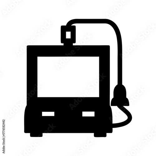 Medical ventilator machine silhouette for healthcare illustration