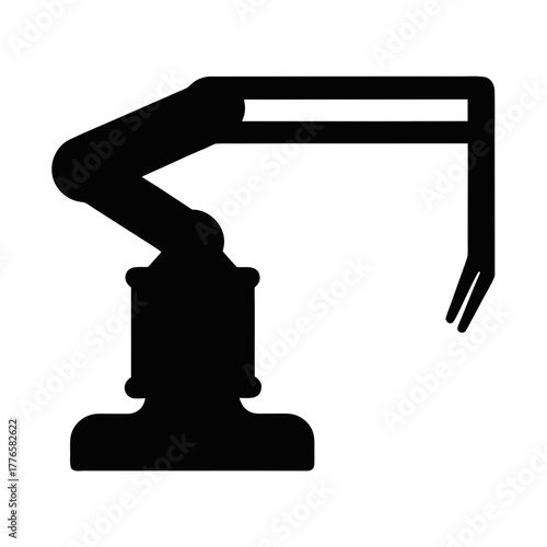 Industrial robotic arm in silhouette