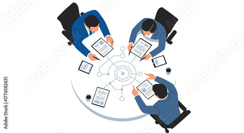 Business Team Meeting Around a Modern Table.