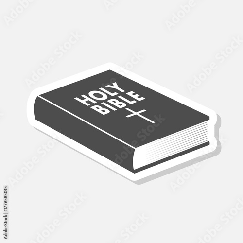 Holy bible book icon sticker isolated on gray background
