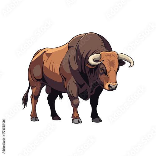 bull with a white background