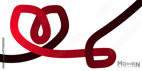 Modern abstract background with ribbon design in red and maroon hues