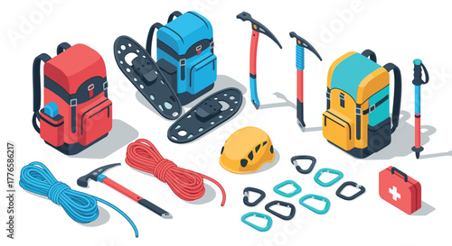 Essential isometric equipment for outdoor adventure and climbing enthusiasts