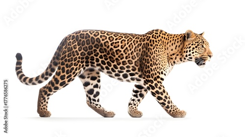 leopard in front of a white background