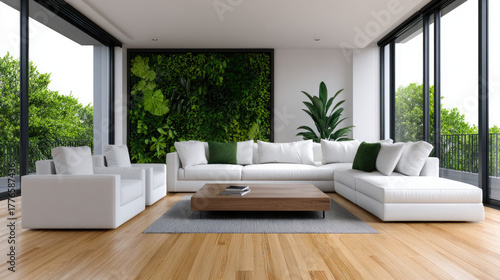 Bright minimalist living ro...