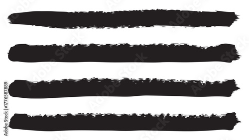 Abstract black brush strokes on white background perfect for design elements