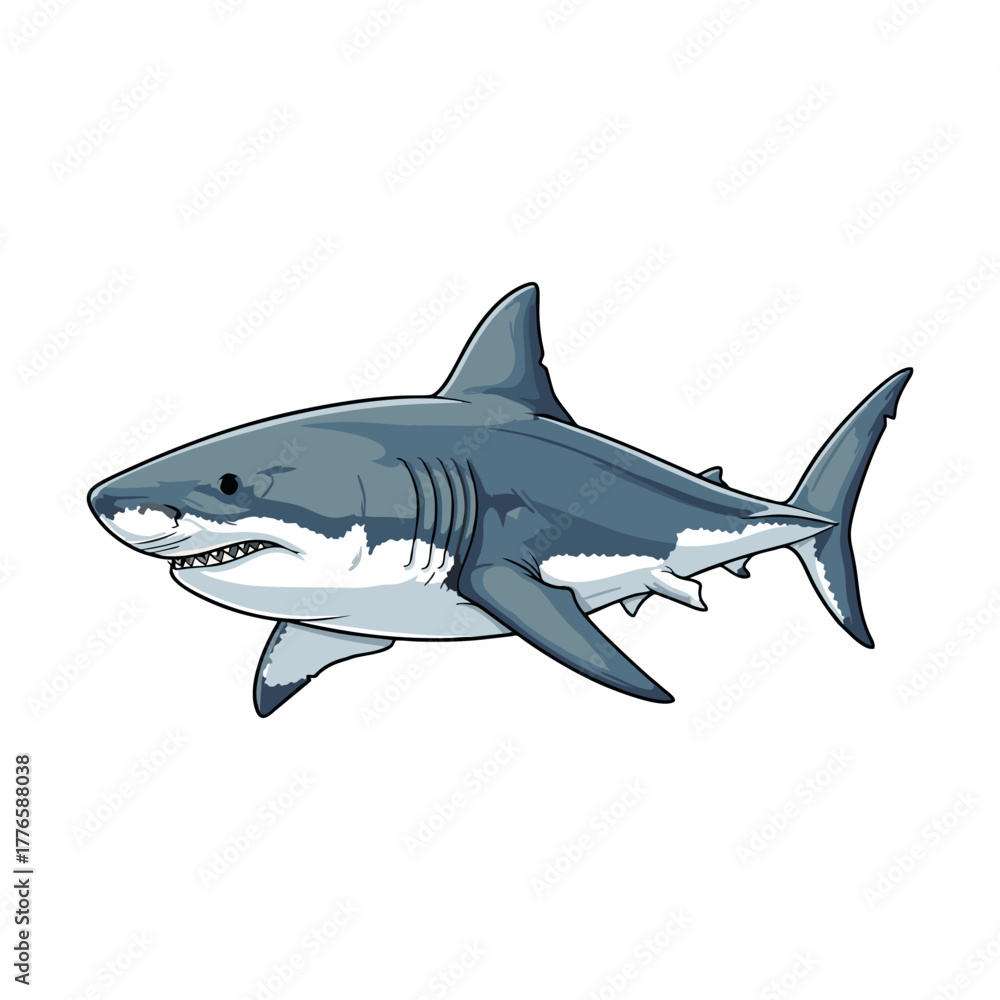 Fototapeta premium shark with a white background