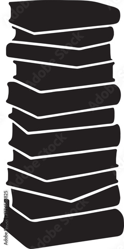 Tall Stack of Books silhouette vector