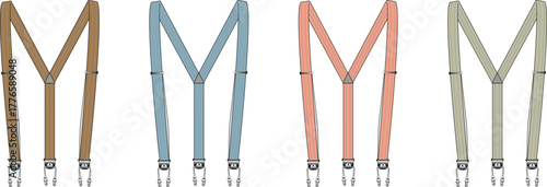 Suspenders Collection Stylish Clip-On Trousers Braces in Multiple Colors