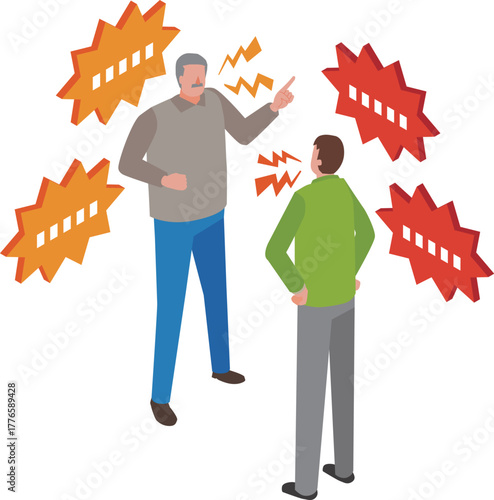 言い合いする男性