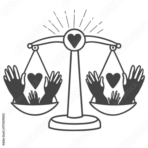 Royal crown vector illustration with hands up silhouette design