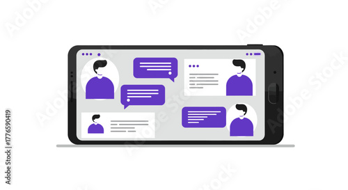 Smartphone Displaying Messaging App with User Avatars.