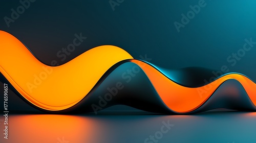 Abstract wave forms, vibrant colors, smooth curves