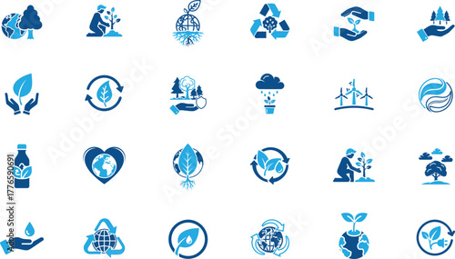 Environment icon for nature protection concept