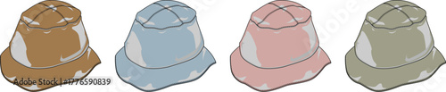 Colorful bucket hats design