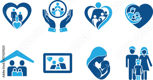 Family filled icon for togetherness and love