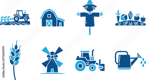 Farming filled icon for organic cultivation