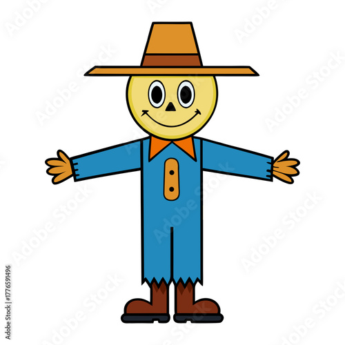 Cartoon scarecrow vector Illustration