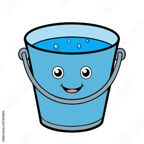 metal bucket filled with water