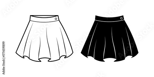 Web short skirt icon vector clothing