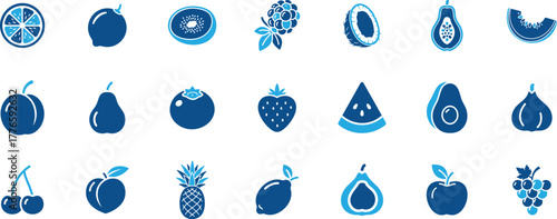 Food fruits filled icon for nutrition