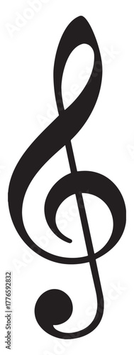 Treble clef music note vector icon