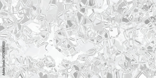 Abstract geometric pattern with light gray and white polygonal shapes and textured crystalline surfaces creating a futuristic digital background