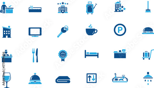 Hotel filled icon for hospitality industry