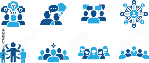 Human interaction icon for teamwork concept