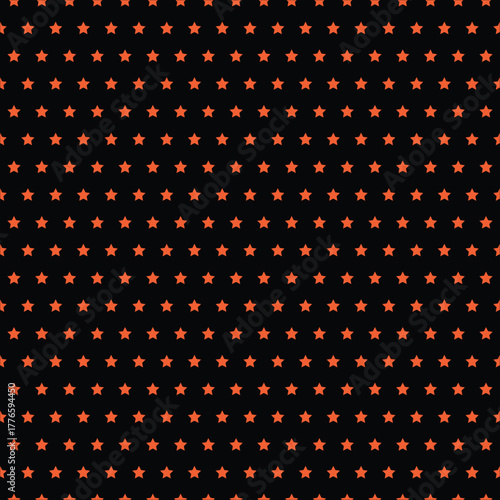 Black and orange seamless star pattern background