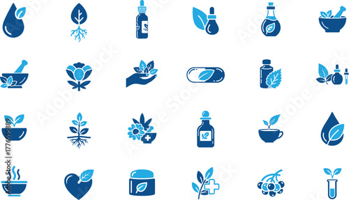 Medicinal herbs filled icon for healing