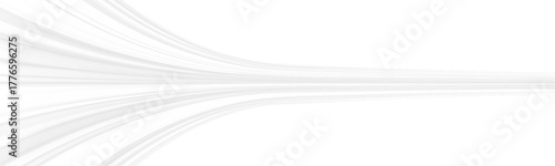 White energy waves curve with glowing highlights. Transparent swirls express elegance and speed. A luminous background for futuristic designs.