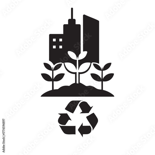 Sustainable living icon vector for eco lifestyle