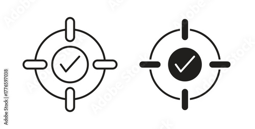 Accuracy icons set isolated on white background flat vector illustration.
