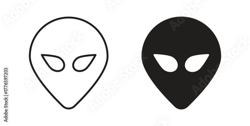 Alien icons set isolated on white background flat vector illustration.