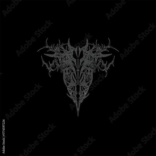 Cyber sigilism Neo tribal gothic style tattoo abstrack design