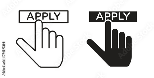 Apply icons set isolated on white background flat vector illustration.