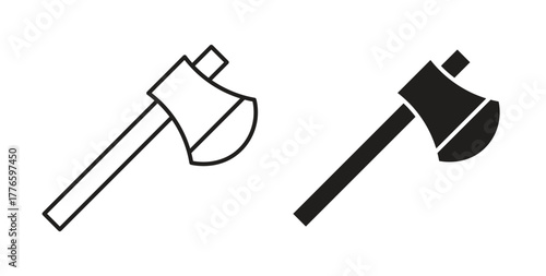 Axe icons set isolated on white background flat vector illustration.