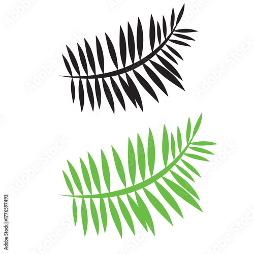 Evergreen Pine Tree Silhouette and Leaf Vector Set