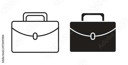 Briefcase icons set isolated on white background flat vector illustration.