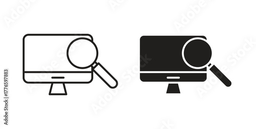 Browsing icons set isolated on white background flat vector illustration.