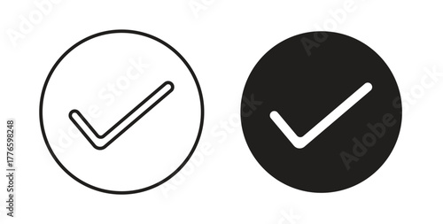 Checkmark icons set isolated on white background flat vector illustration.