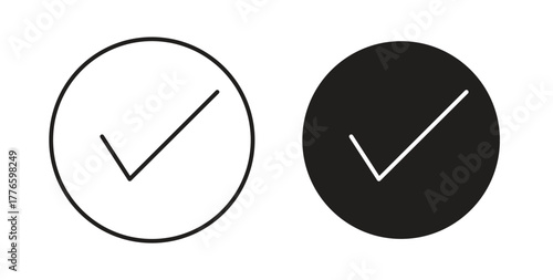Check mark icons set isolated on white background flat vector illustration.